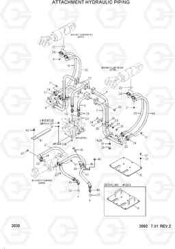 2030 ATTACHMENT HYDRAULIC PIPING HL730-3(#1001-), Hyundai