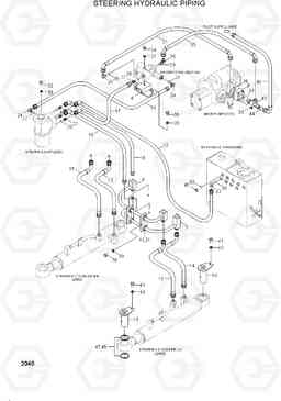 2040 STEERING HYDRAULIC PIPING HL730-3(#1001-), Hyundai