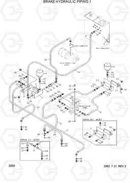 2050 BRAKE HYDRAULIC PIPING 1 HL730-3(#1001-), Hyundai