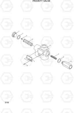 2110 PRIORITY VALVE HL730-3(#1001-), Hyundai