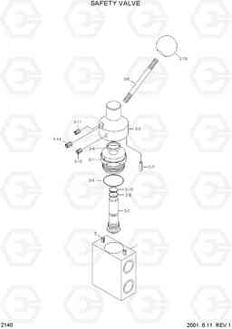 2140 SAFETY VALVE HL730-3(#1001-), Hyundai