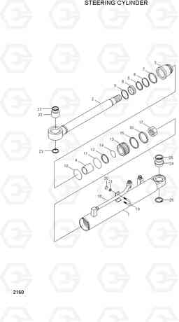 2160 STEERING CYLINDER HL730-3(#1001-), Hyundai