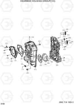 3100 GEARBOX HOUSING GROUP(1/2) HL730-3(#1001-), Hyundai