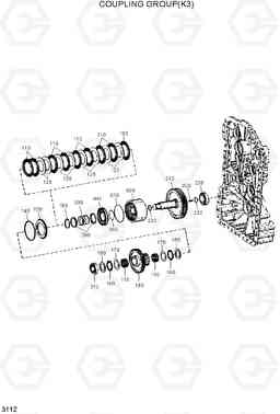 3112 COUPLING GROUP(K3) HL730-3(#1001-), Hyundai