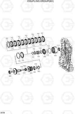 3114 COUPLING GROUP(KV) HL730-3(#1001-), Hyundai