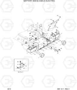 4010 BATTERY BOX & CABLE ELECTRIC HL730-3(#1001-), Hyundai