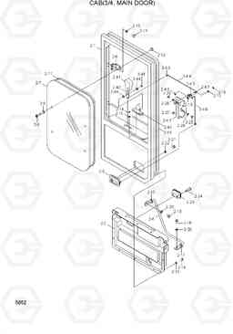 5052 CAB(3/4, MAIN DOOR) HL730-3(#1001-), Hyundai