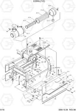 5110 COWL(1/2) HL730-3(#1001-), Hyundai