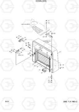 5111 COWL(2/2) HL730-3(#1001-), Hyundai