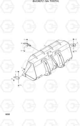 6030 BUCKET(1.5M3,TOOTH) HL730-3(#1001-), Hyundai