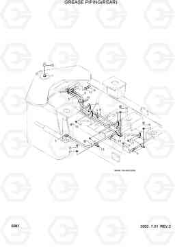 6041 GREASE PIPING(REAR) HL730-3(#1001-), Hyundai