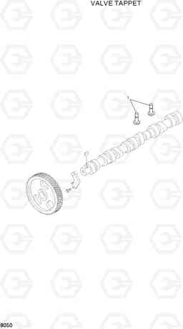 8050 VALVE TAPPET HL730-3(#1001-), Hyundai