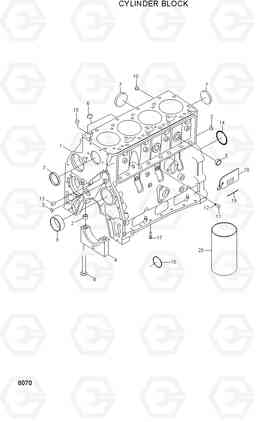 8070 CYLINDER BLOCK HL730-3(#1001-), Hyundai