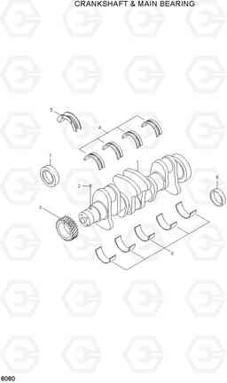 8080 CRANKSHAFT & MAIN BEARING HL730-3(#1001-), Hyundai