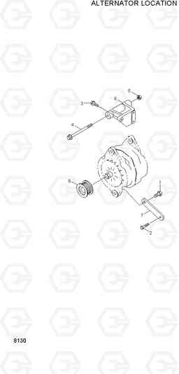 8130 ALTERNATOR LOCATION HL730-3(#1001-), Hyundai