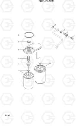 8190 FUEL FILTER HL730-3(#1001-), Hyundai