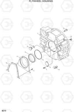 8210 FLYWHEEL HOUSING HL730-3(#1001-), Hyundai