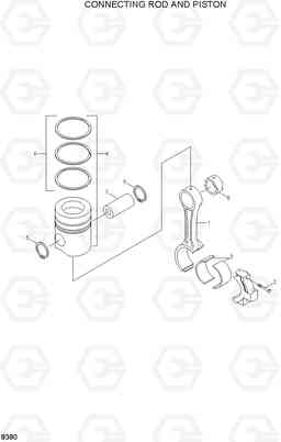 8380 CONNECTING ROD AND PISTON HL730-3(#1001-), Hyundai