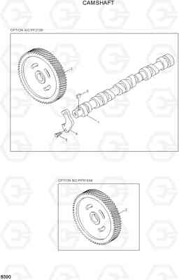 8390 CAMSHAFT HL730-3(#1001-), Hyundai