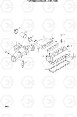 8450 TURBOCHARGER LOCATION HL730-3(#1001-), Hyundai