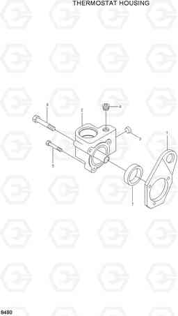 8490 THERMOSTAT HOUSING HL730-3(#1001-), Hyundai