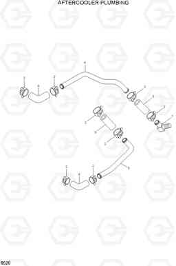 8520 AFTERCOOLER PLUMBING HL730-3(#1001-), Hyundai