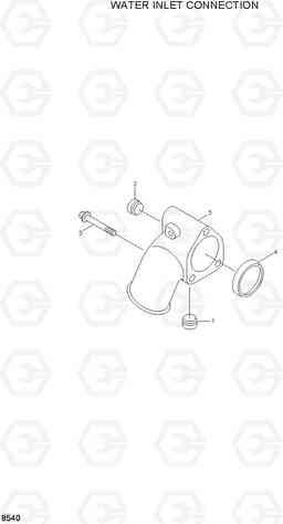 8540 WATER INLET CONNECTION HL730-3(#1001-), Hyundai