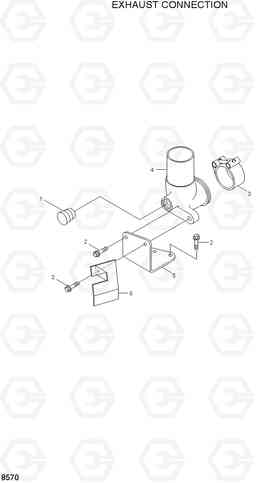 8570 EXHAUST CONNECTION HL730-3(#1001-), Hyundai