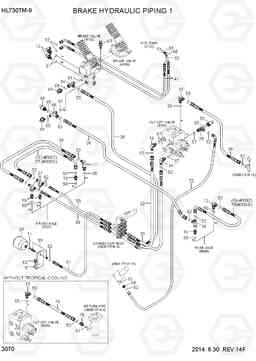 3070 BRAKE HYDRAULIC PIPING 1 HL730TM-9, Hyundai