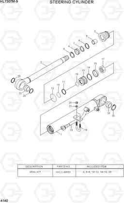 4140 STEERING CYLINDER HL730TM-9, Hyundai