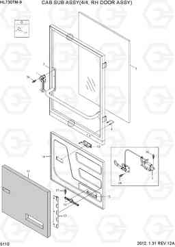 5110 CAB SUB ASSY(4/4, RH DOOR ASSY) HL730TM-9, Hyundai