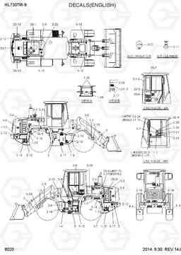 8020 DECALS(ENGLISH) HL730TM-9, Hyundai