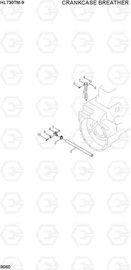 9060 CRANKCASE BREATHER HL730TM-9, Hyundai