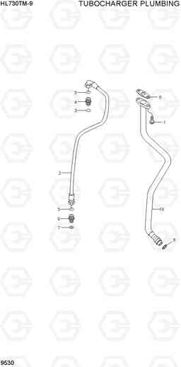 9530 TURBOCHARGER PLUMBING HL730TM-9, Hyundai