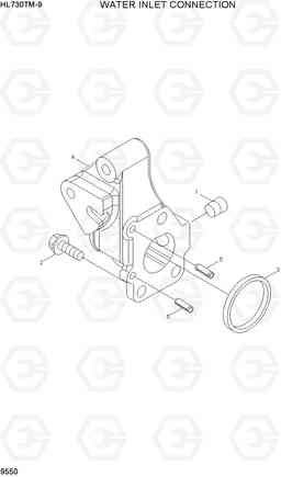 9550 WATER INLET CONNECTION HL730TM-9, Hyundai