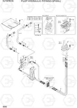 3035 PILOT HYDRAULIC PIPING(3-SPOOL) HL730TM-9A, Hyundai