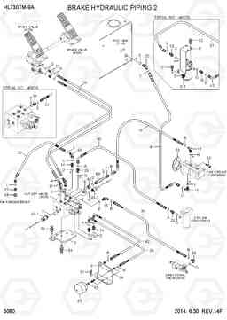 3080 BRAKE HYDRAULIC PIPING 2 HL730TM-9A, Hyundai