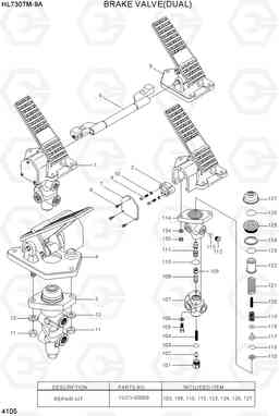 4105 BRAKE VALVE(DUAL) HL730TM-9A, Hyundai