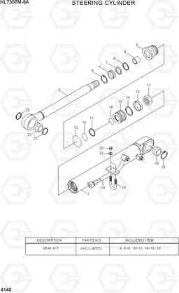 4140 STEERING CYLINDER HL730TM-9A, Hyundai