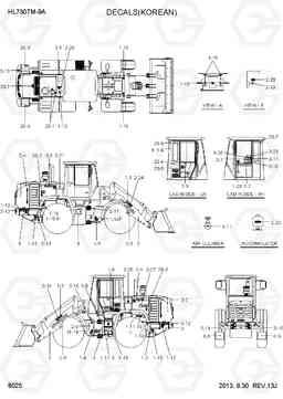 8025 DECALS(KOREAN) HL730TM-9A, Hyundai