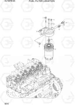 9210 FUEL FILTER LOCATION HL730TM-9A, Hyundai