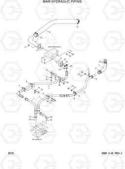 2010 MAIN HYDRAULIC PIPING HL730TM-3(-#1000), Hyundai