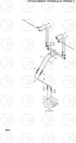 2031 ATTACHMENT HYDRAULIC PIPING 2 HL730TM-3(-#1000), Hyundai