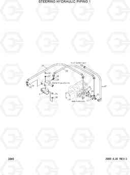2040 STEERING HYDRAULIC PIPING 1 HL730TM-3(-#1000), Hyundai