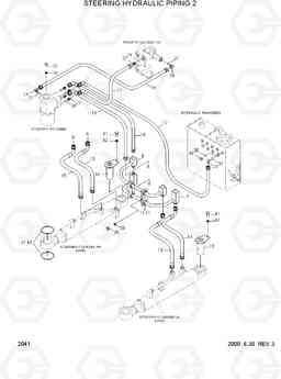 2041 STEERING HYDRAULIC PIPING 2 HL730TM-3(-#1000), Hyundai