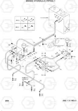 2050 BRAKE HYDRAULIC PIPING 1 HL730TM-3(-#1000), Hyundai