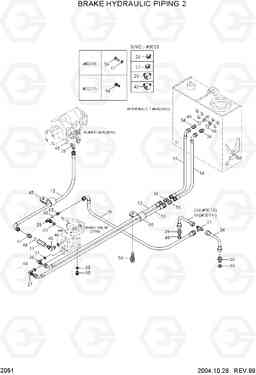 2051 BRAKE HYDRAULIC PIPING 2 HL730TM-3(-#1000), Hyundai