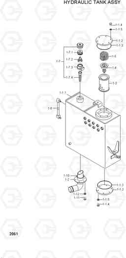 2061 HYDRAULIC TANK ASSY HL730TM-3(-#1000), Hyundai