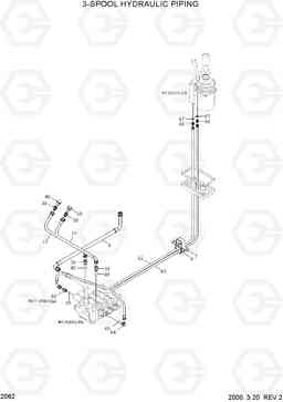 2062 3-SPOOL HYDRAULIC PIPING HL730TM-3(-#1000), Hyundai