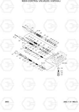 2083 MAIN CONTROL VALVE(2/2, 3-SPOOL) HL730TM-3(-#1000), Hyundai